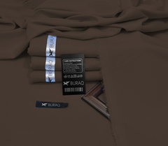 Premium Men's Wash n' Wear Unstitched - Chocolate Brown