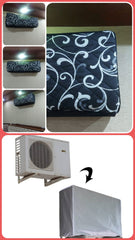 Printed Quilted AC Cover - (Inner + Outer Unit Set) - Black