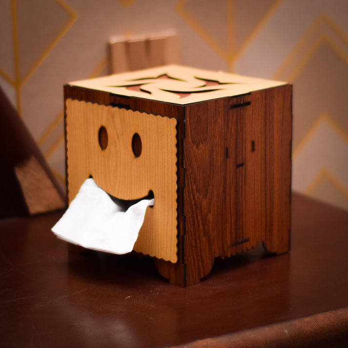Smiley Face Tissue Box Pick Basket