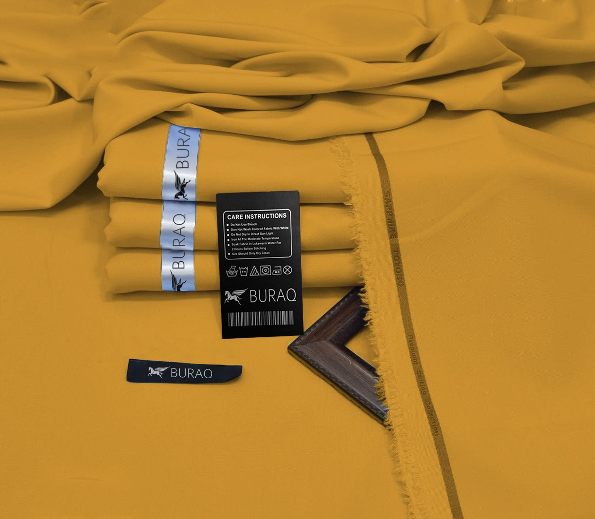 Premium Men's Wash n' Wear Unstitched - Harvest Gold