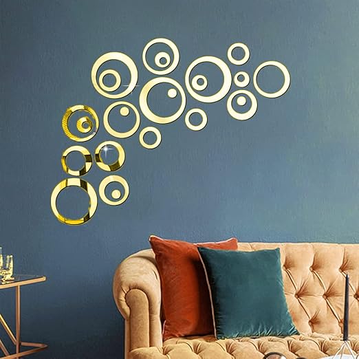 Golden Ring Acrylic Mirror set of 16 pcs