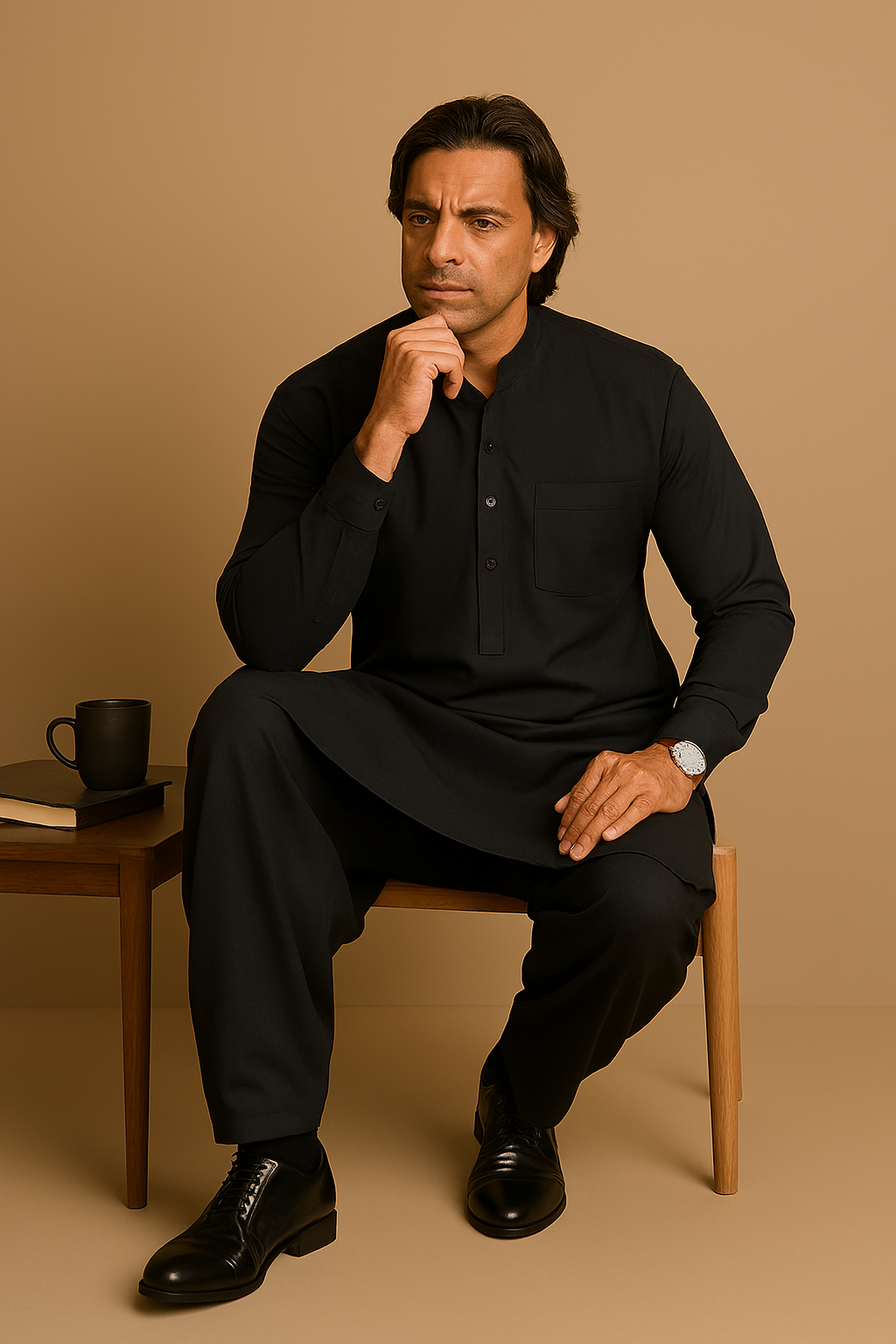 Buraq Men's Wash n' Wear Unstitched - Black