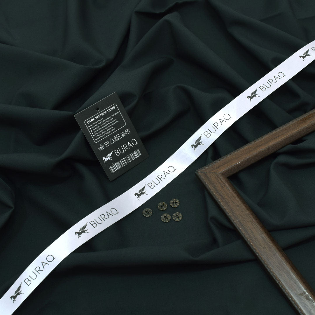 Buraq Men's Wash n' Wear Unstitched - Dark Green Main image