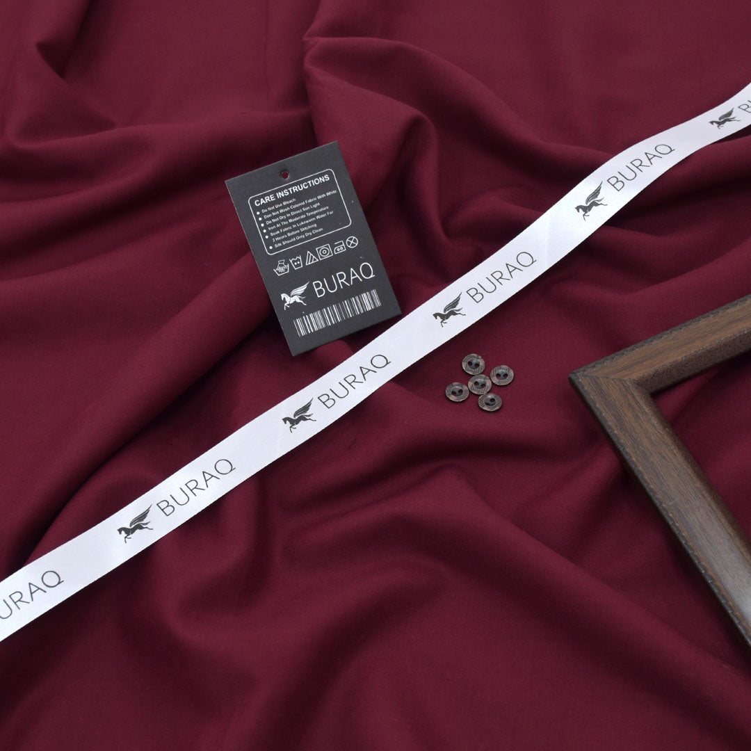 Buraq Men's Wash n' Wear Unstitched - Mahroon Main image