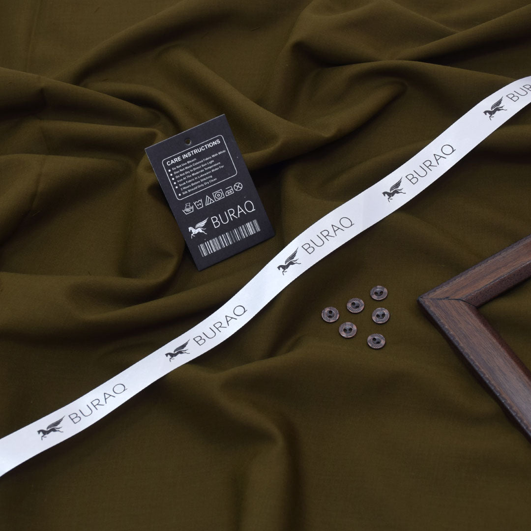Buraq Men's Wash n' Wear Unstitched - Olive Green Main image