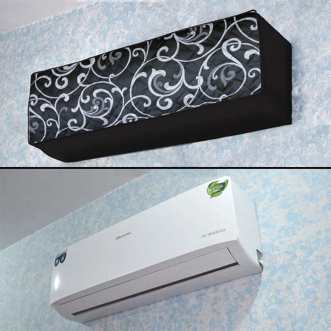 Printed Quilted AC Cover - (Inner Unit Set) - Black