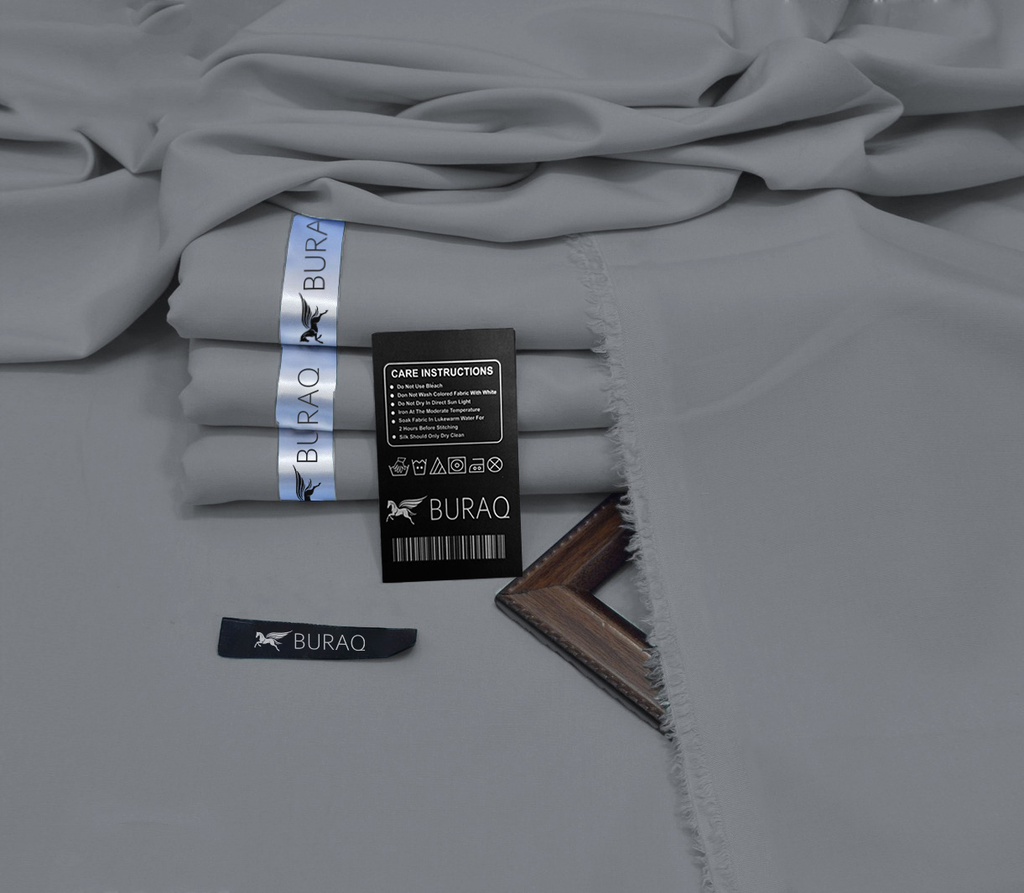 Premium Men's Wash n' Wear Unstitched - Silver Grey