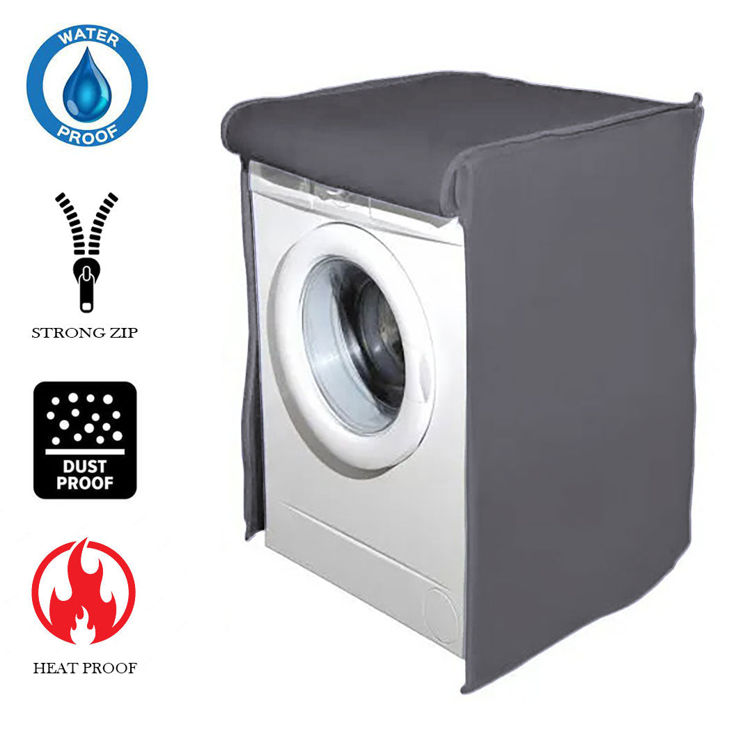 Waterproof Front Loaded Washing Machine Cover (Grey Color - All Sizes Available) Main image
