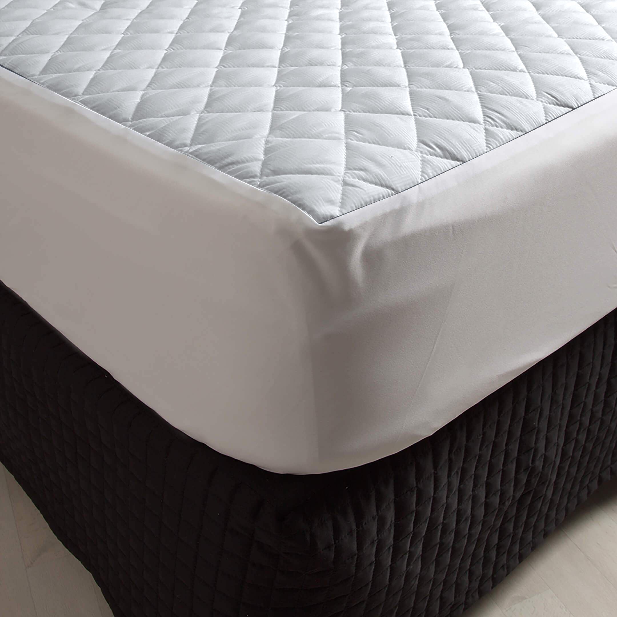 Cotton Quilted Waterproof Mattress Cover - White Secondary image
