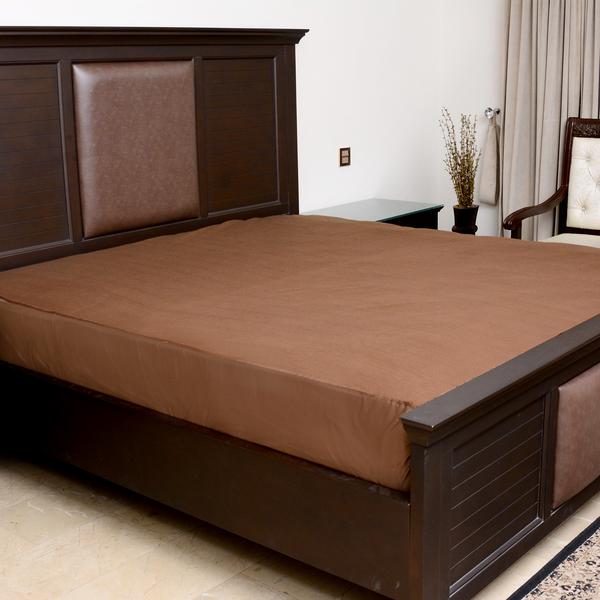 Terry Waterproof Mattress Cover - Brown Main image