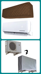 Quilted AC Cover - (Inner + Outer Unit Set) - Copper Brown