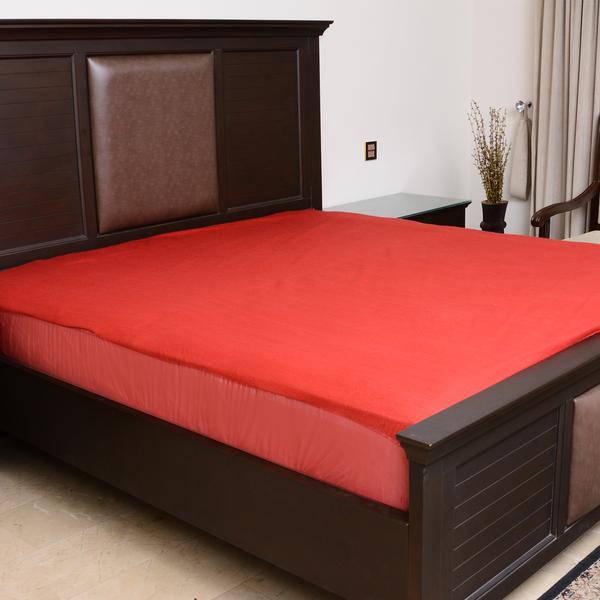 Terry Waterproof Mattress Cover - Maroon Main image
