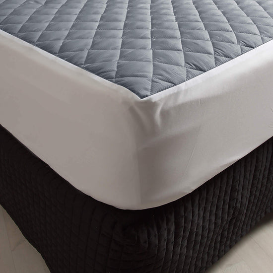 Cotton Quilted Waterproof Mattress Cover - Grey