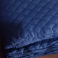 Quilted Cotton L Shap Sofa Cover - Blue