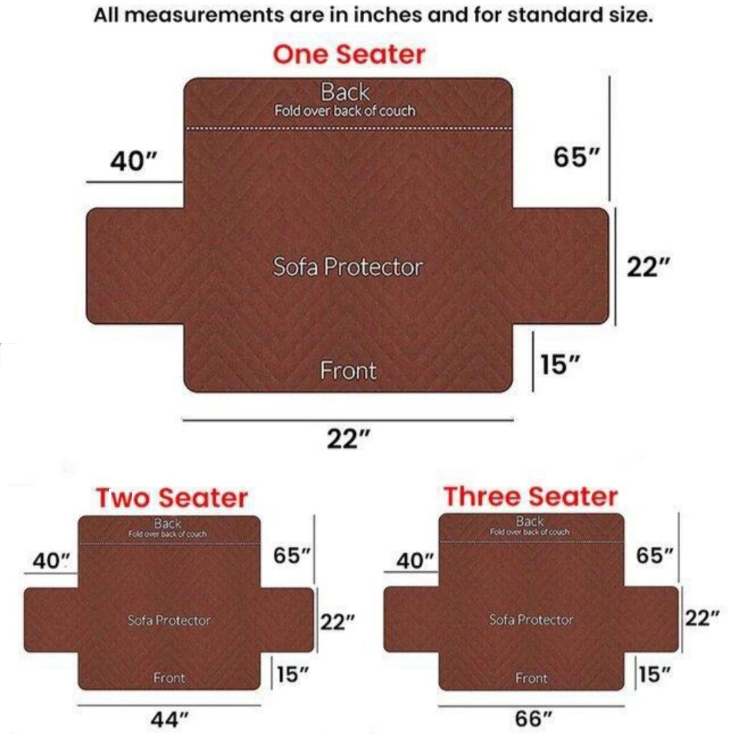 Cotton Quilted Sofa Runner - Sofa Coat (Copper Brown) Secondary image