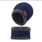 Unisex Beanie Wool Cap With Neck Warmer - Blue