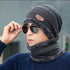 Unisex Beanie Wool Cap With Neck Warmer - Grey